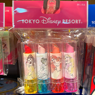 ディズニープリンセスのリップ型消しゴムセット