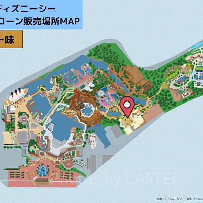 ディズニーシーのポップコーン：販売場所MAP（カレー味）