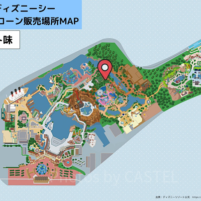 ディズニーシーのポップコーン：販売場所MAP（ソルト味）