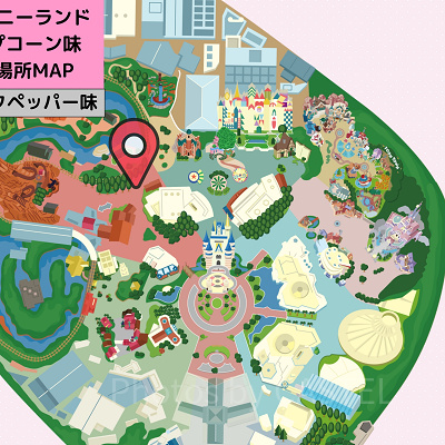 ディズニーランドのポップコーン：販売場所MAP（ブラックペッパー味）