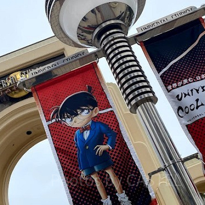 開催期間中はパークのあちこちにコナンの姿が