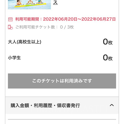 東京サマーランドの電子チケット