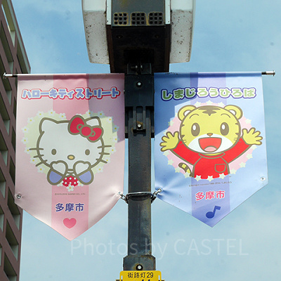 街頭に装飾されたフラッグ