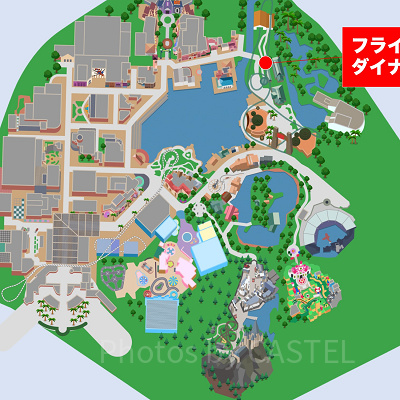 USJ：フライングダイナソーの地図