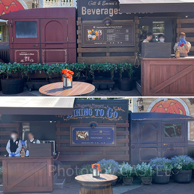 ウォーターフロントパークのフードトラック（上：レッド／下：ブルー）