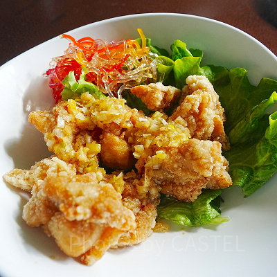 鶏の唐揚げ、ネギ塩ダレ