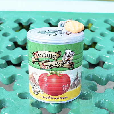 ガチャガチャ：お菓子モチーフのキーチェーン①トマトスナック缶