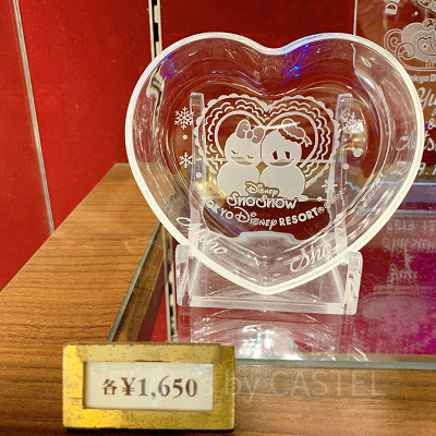 ガラス製ハートトレイ