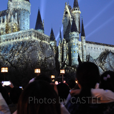 ホグワーツ・マジカル・セレブレーションを鑑賞するゲスト／USJ（2019年）