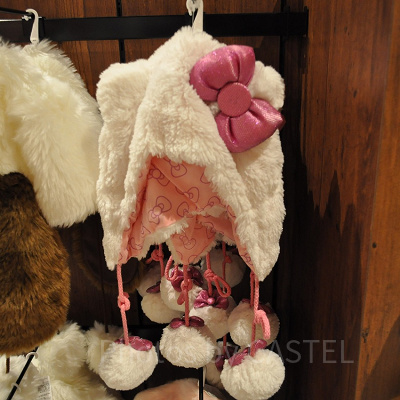 ハローキティの紐つきキャラクターハット（白）