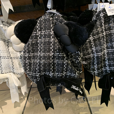 ハローキティのツイードベレー帽（黒）