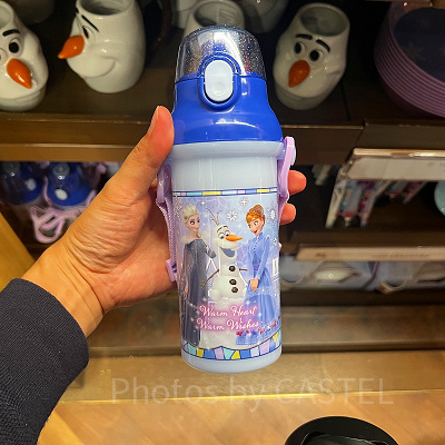 香港ディズニーアナ雪グッズ：アナとエルサ、オラフの水筒