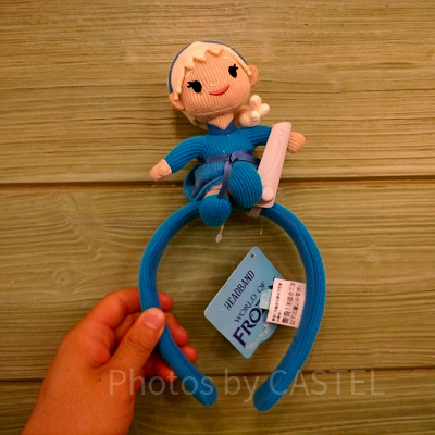 香港ディズニーアナ雪グッズ：エルサの刺繍ぬいぐるみカチューシャ