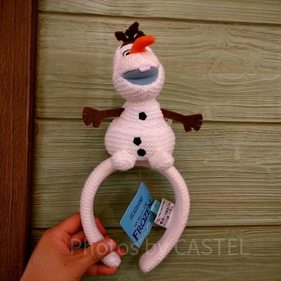 香港ディズニーアナ雪グッズ：オラフの刺繍ぬいぐるみカチューシャ