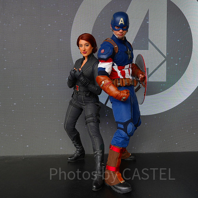 香港ディズニーのグリーティング：トゥモローランドステージのキャプテンアメリカ＆ブラック・ウィドウ