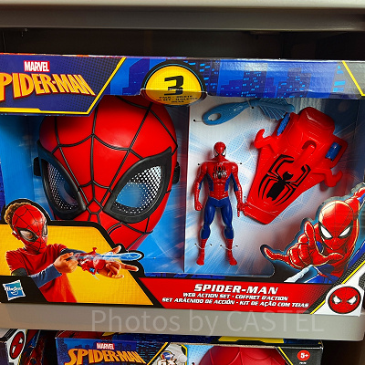 香港ディズニーマーベルグッズ：コミック版スパイダーマンなりきりマスク＆シューター