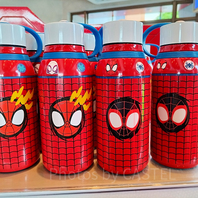 香港ディズニーマーベルグッズ：フェイスシルエットボトル（ピーター／マイルス）