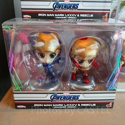 香港ディズニーマーベルグッズ：アイアンマン&レスキューのマスコットフィギュアスタンド