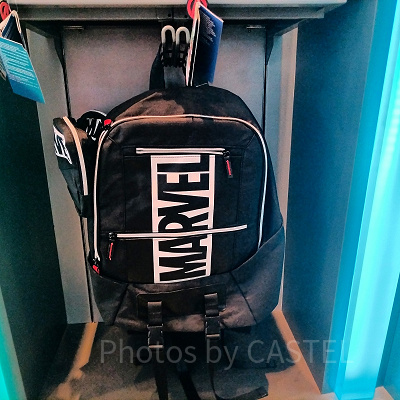 香港ディズニーマーベルグッズ：マーベルロゴリュックサック（黒）