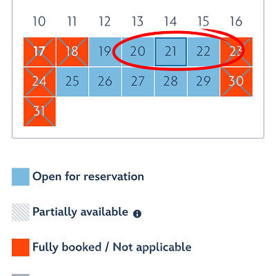 香港ディズニー入園予約：カレンダーが出てくるので入園したい日を選択してNext！