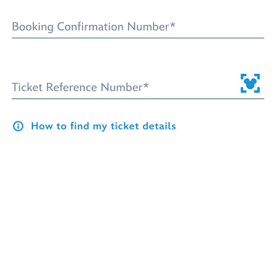 香港ディズニー入園予約：ここで、「予約確認番号」と「チケット参照番号」を入力