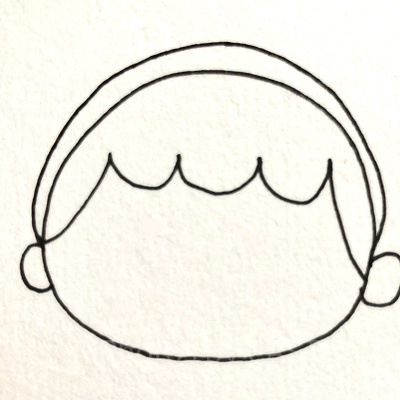 シンデレラ書き方③丸い耳飾りを描く