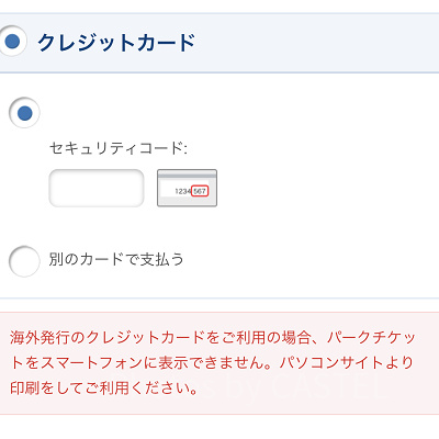 ディズニーチケットの支払い方法