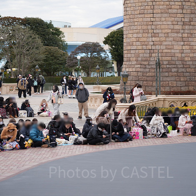 1月ディズニーランド混雑レポ：シンデレラ城前(8:30頃)