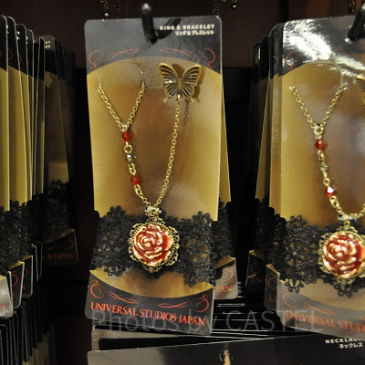 ユニバハロウィン2022グッズ：レースブレスレット＆チェーン付きリングセット