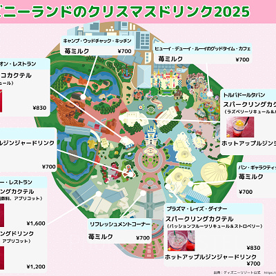 【マップ】ディズニーランドのクリスマスドリンク