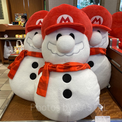 マリオの雪だるまクッション／USJクリスマスグッズ 2022