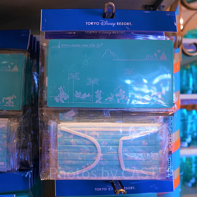マスクケース＆不織布マスク（ディズニーブルーのパークフードモチーフグッズ）