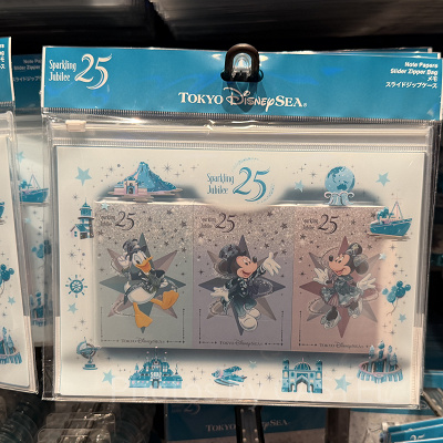 メモ＆スライドジップケース(ディズニーシー25周年グッズ)