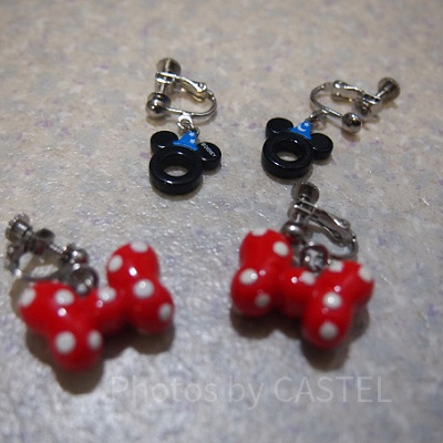 ミッキーミニーモチーフイヤリング