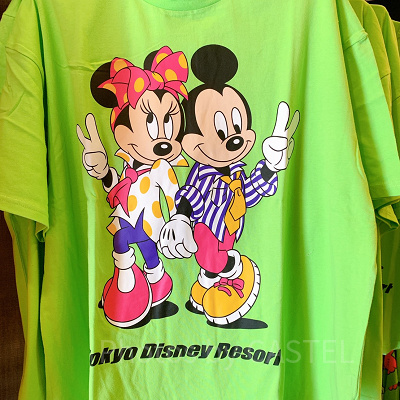 ミッキー＆ミニーTシャツ（ライトグリーン）