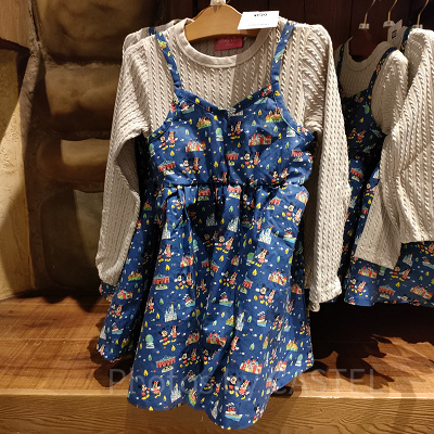 ミッキー＆ミニー総柄キッズワンピース