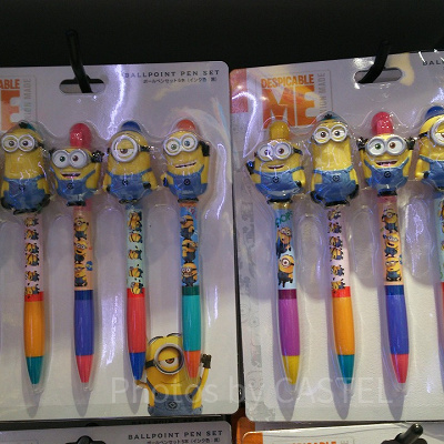 ミニオンボールペン（インク黒/5本セット）はミニオンの人形がついています（2018年）