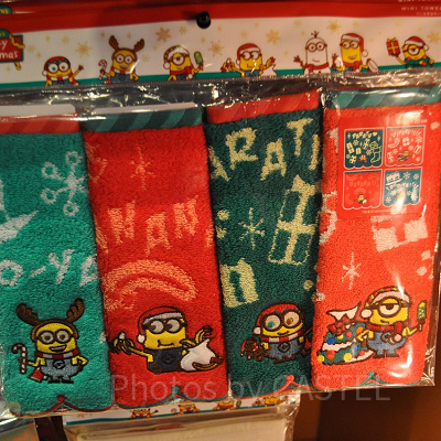 MINION MERRY CHRISTMASのミニタオルセット（4枚）