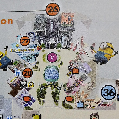 ミニオンパークのパークマップ／USJスタジオガイド（2021年3月版）