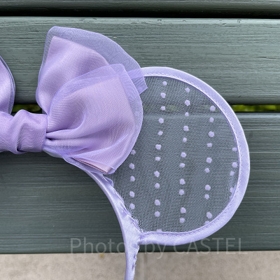 ミニーリボンチュールカチューシャ（パープル）