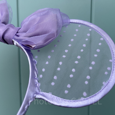 ミニーリボンチュールカチューシャ（パープル）