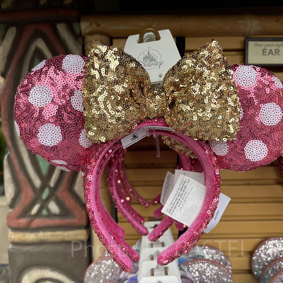 ミニースパンコールカチューシャ（ピンクドット）