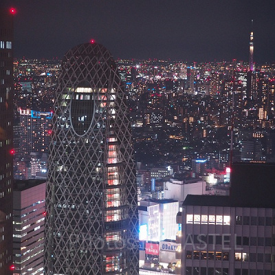 北側からの夜景。右手に東京スカイツリーが見えます