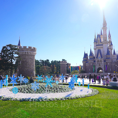 11月ディズニーランド混雑レポ：シンデレラ城前のクリスマス装飾