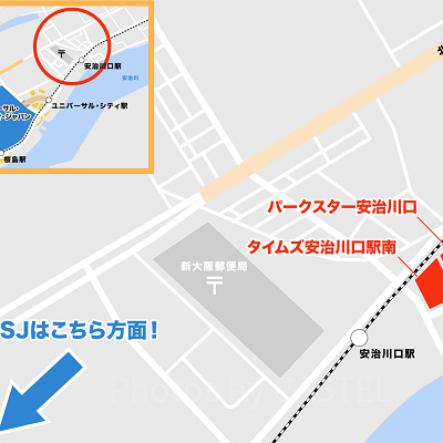 安治川口駅南側の駐車場MAP