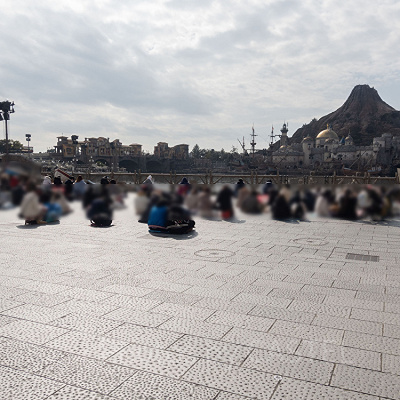 ミッキー広場の場所取り