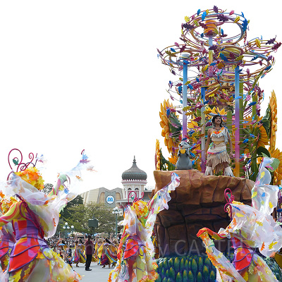 ポカホンタスのフロートとダンサー