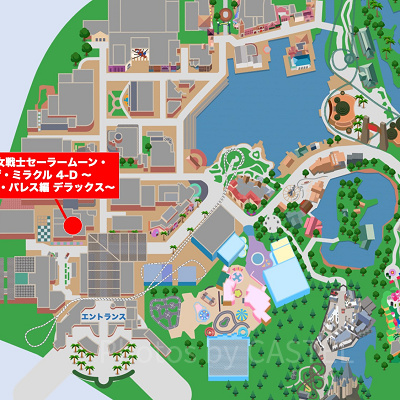 セーラームーンアトラクションの場所の地図