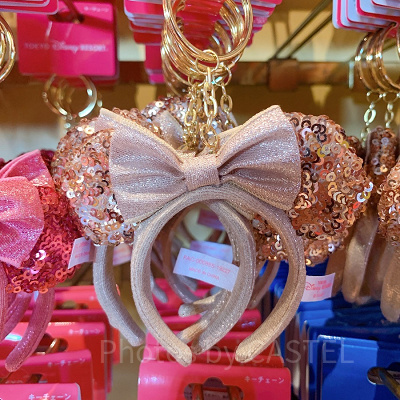 スパンコールカチューシャキーチェーン（ゴールド）