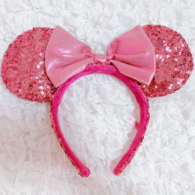 スパンコールカチューシャ　ピンク